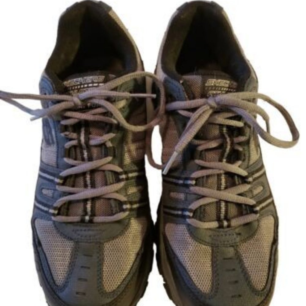 Skechers Athletics M Fit Mens Shoes (50124) Gray Leather & Mesh U.S. Size 10